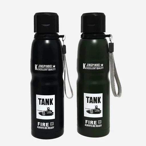 فلاسک دوجداره 750 میلی لیتر درب پیچی بند دار برند TANK